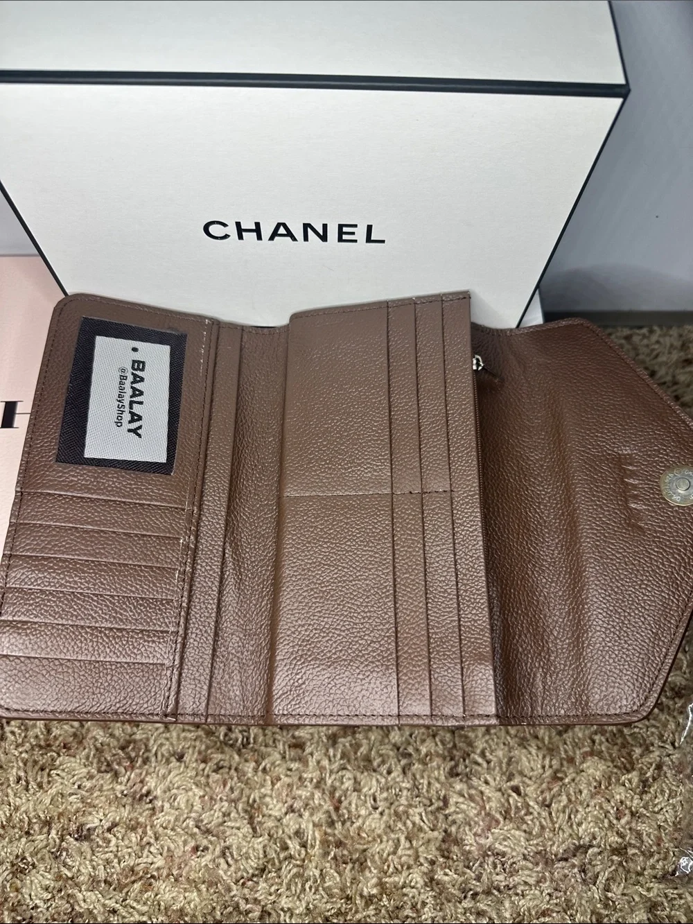 Faux Fur Envelope Clutch - Brown & Cream
